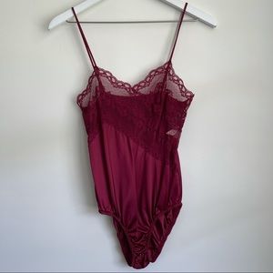 Vintage Woolite burgundy bodysuit
